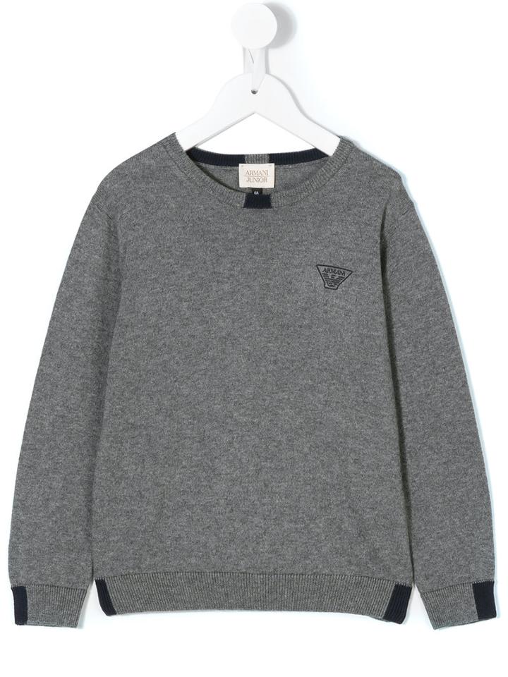 Armani Junior - Logo Jumper - Kids - Cotton/wool - 5 Yrs, Grey