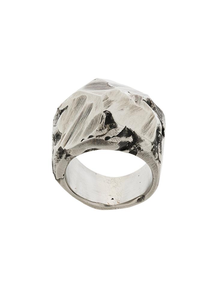 Lost & Found Ria Dunn Engraved Rock Ring - Metallic