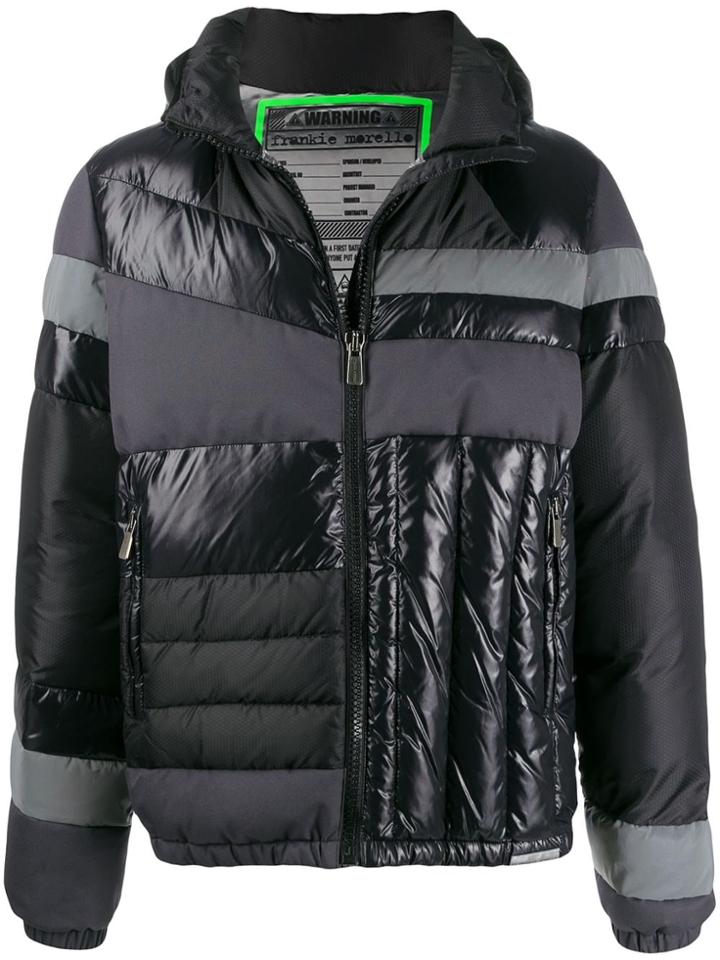 Frankie Morello Patchwork Padded Jacket - Black