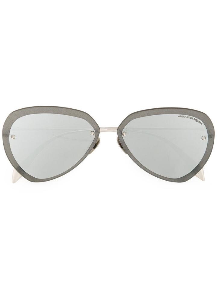 Alexander Mcqueen Oversized Metallic Sunglasses