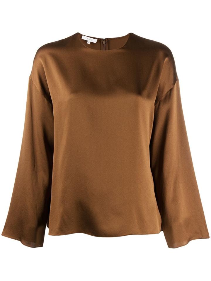 Vince Plain Blouse - Brown