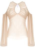 Alice Mccall Spell Cold-shoulder Blouse - Neutrals