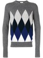 Ballantyne Contrast Geometric Sweater - Grey