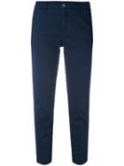 Peuterey - Casual Cropped Trousers - Women - Cotton/spandex/elastane - 40, Blue, Cotton/spandex/elastane