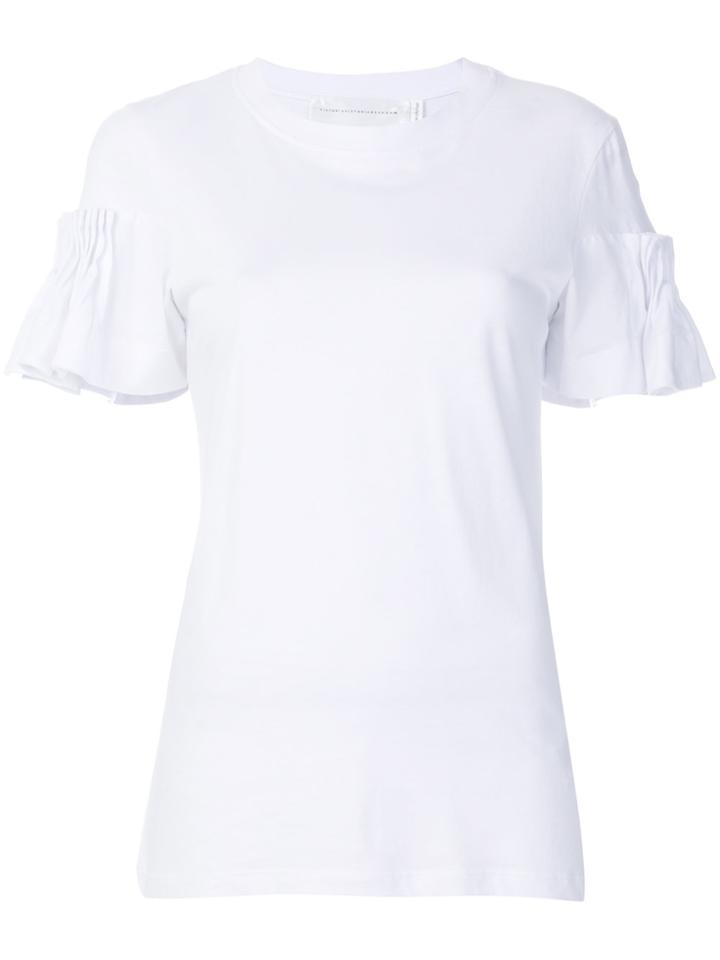 Victoria Victoria Beckham Ruffled Sleeves T-shirt - White