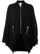 Givenchy Draped Zip Jacket, Women's, Size: 36, Black, Polyester/viscose