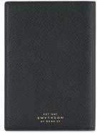 Smythson Logo Stamp Passport Cover - Black