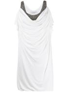 Philosophy Di Lorenzo Serafini Embellished Draped-front Dress - White