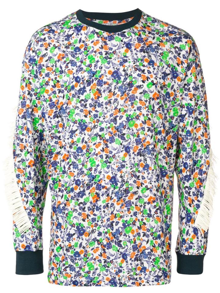 Facetasm Fringed Floral Sweatshirt - White