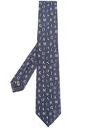 Giorgio Armani Lettering Logo Tie - Blue