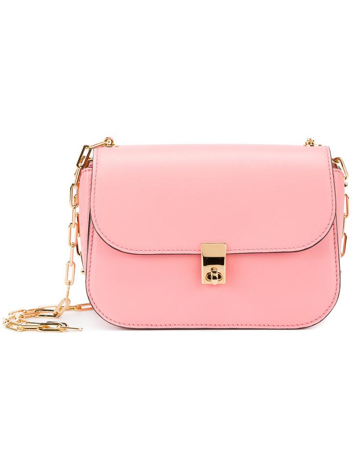 Valentino Valentino Garavani Link Chain Shoulder Bag, Women's, Pink/purple, Leather/metal