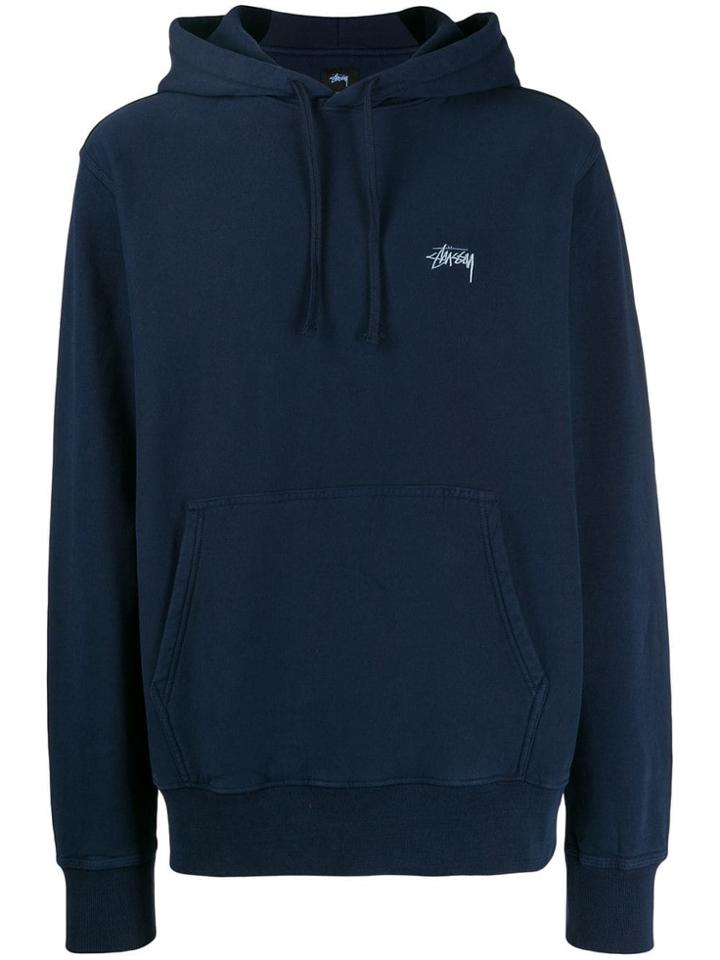 Stussy Logo Detail Hoodie - Blue