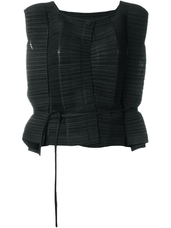 Pleats Please By Issey Miyake Pleated Crop Top