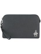 Prada Shopper Plaque Saffiano Pouch - Black