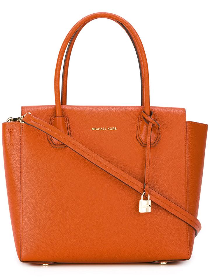 Michael Michael Kors Locker Chain Tote Bag, Yellow/orange, Leather
