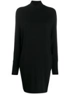 Majestic Filatures Turtleneck Knitted Dress - Black