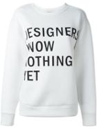 Dkny 'designers Know Nothing Yet' Sweatshirt, Women's, Size: Medium, White, Polyester/spandex/elastane/viscose