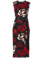 Marni Sleeveless Rose Print Dress - Red