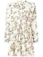 Semicouture Floral Print Shirt Dress - Neutrals