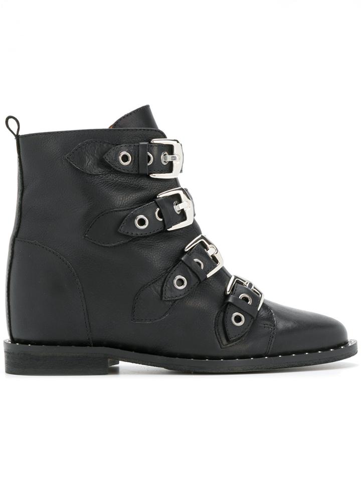 Via Roma 15 Buckled Boots - Black