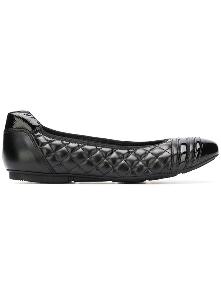 Hogan Wrap Quilted Ballerinas - Black