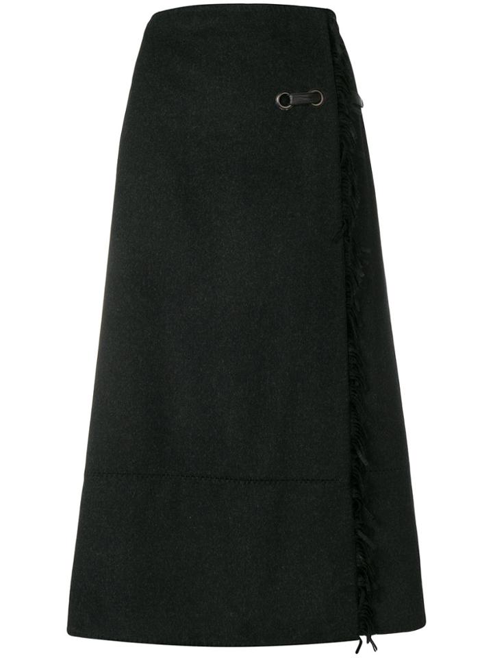 Paco Rabanne Vintage Wrap-around A-line Skirt - Grey