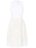 Sara Roka Mandarin Collar Shirt Dress - White