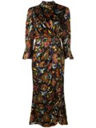 Cinq A Sept Floral Print Midi Dress - Black