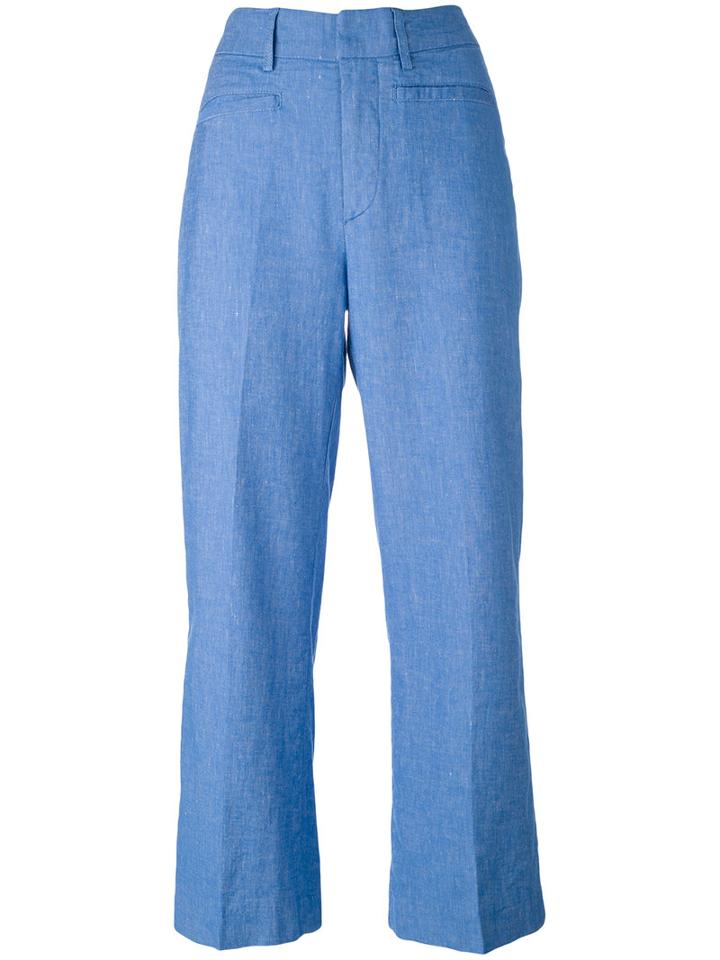 Dondup - Romy Wide Leg Jeans - Women - Cotton/linen/flax/elastodiene - 40, Blue, Cotton/linen/flax/elastodiene