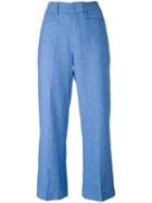Dondup - Romy Wide Leg Jeans - Women - Cotton/linen/flax/elastodiene - 40, Blue, Cotton/linen/flax/elastodiene