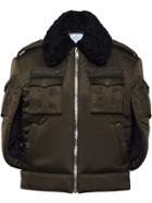 Prada Cape Sleeves Bomber Jacket - Green
