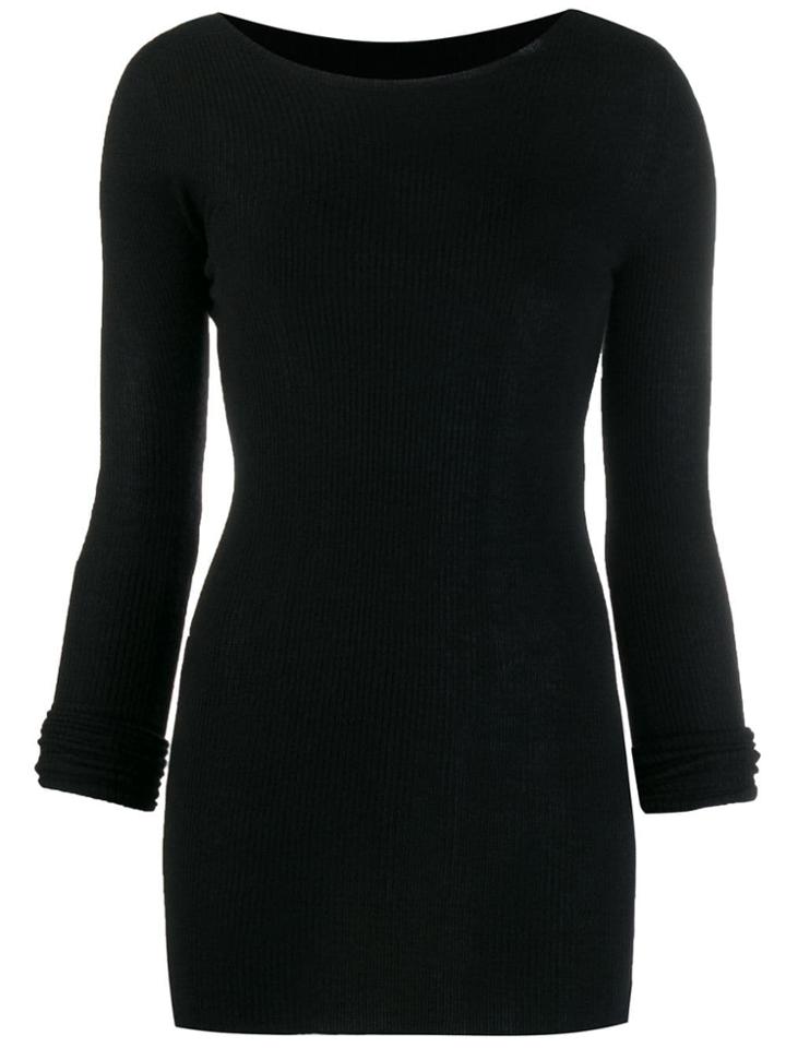 Rick Owens Longline Boat Neck Top - Black
