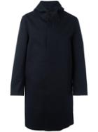 Mackintosh Single Breasted Coat, Men's, Size: 44, Blue, Cotton/wool