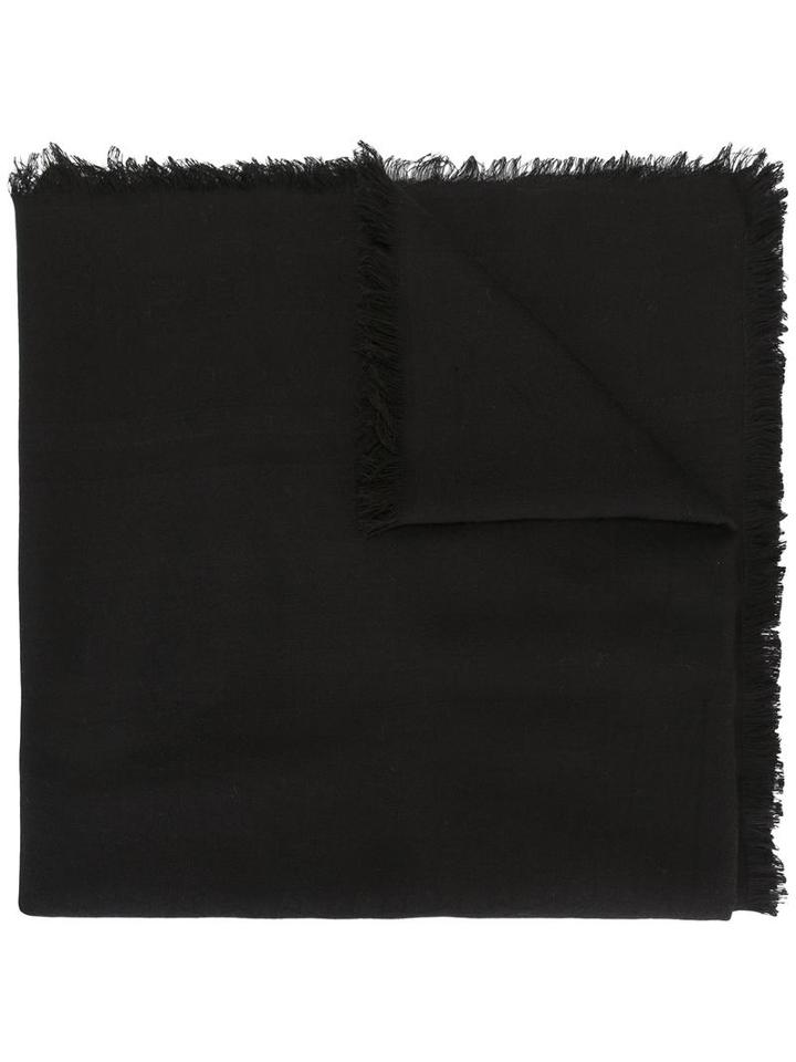 Twin-set Frayed Hem Scarf, Women's, Black, Viscose