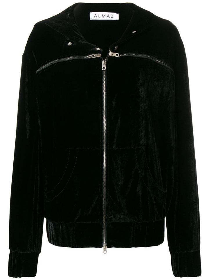 Almaz Zipped Hooded Jacket - Black