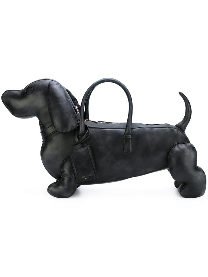 Thom Browne 'hector' Tote, Men's, Black, Calf Leather