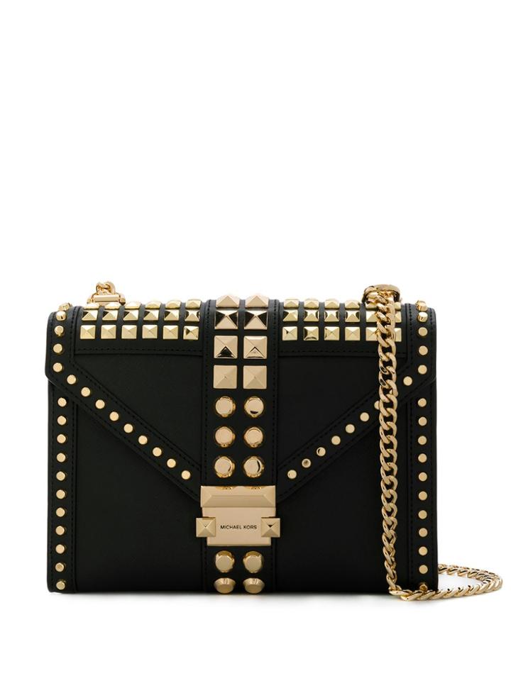 Michael Michael Kors Whitney Studded Satchel Bag - Black