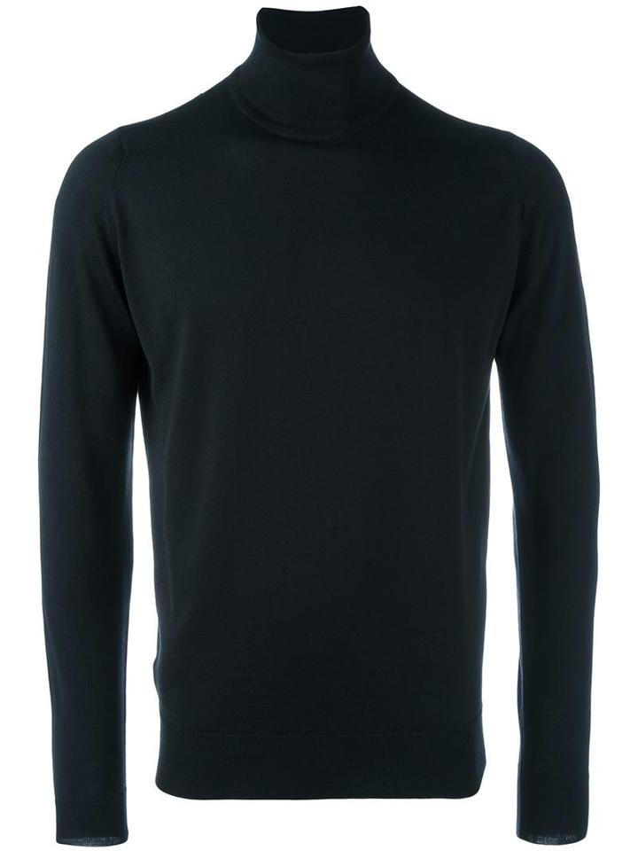 John Smedley Turtleneck Jumper, Men's, Size: Xxl, Black, Merino