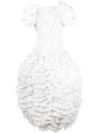 Valentino Vintage Ruffled Lace Gown - White