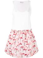 Red Valentino - Flamingo Print Dress - Women - Cotton/polyester - Xs, Women's, White, Cotton/polyester