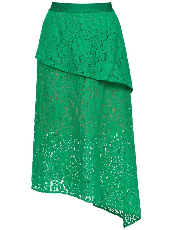 Nk Lace Mid Asymmetrical Skirt - Green