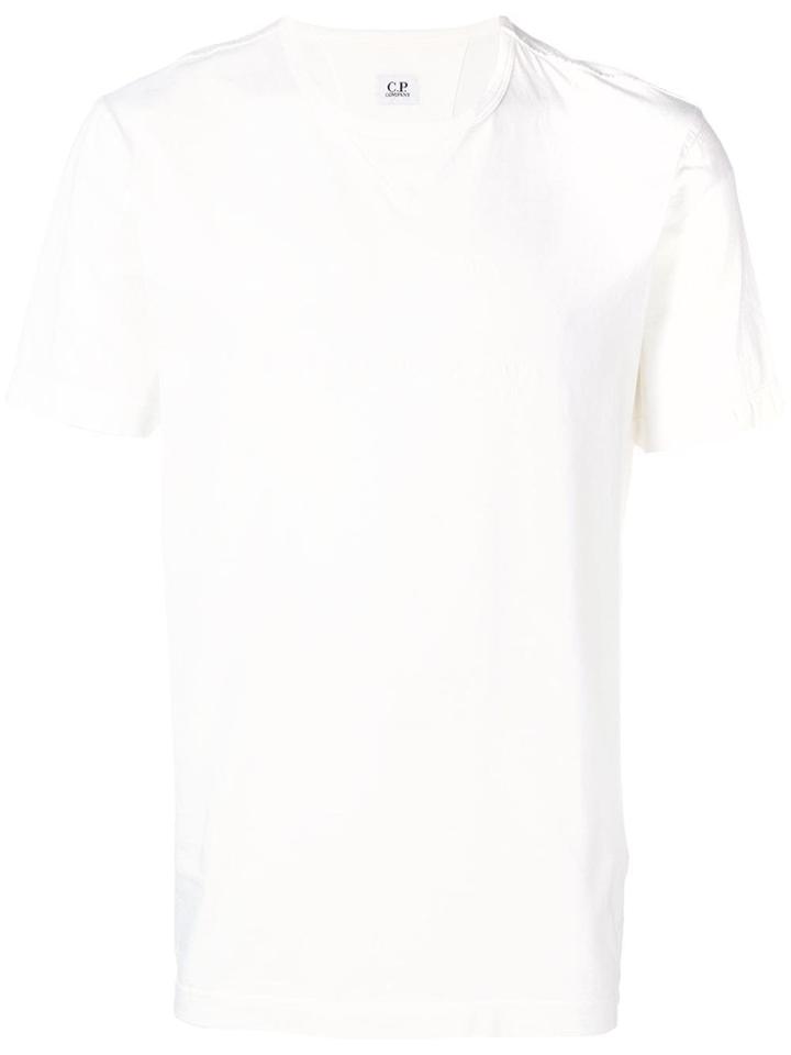 Cp Company Logo Embroidered T-shirt - White