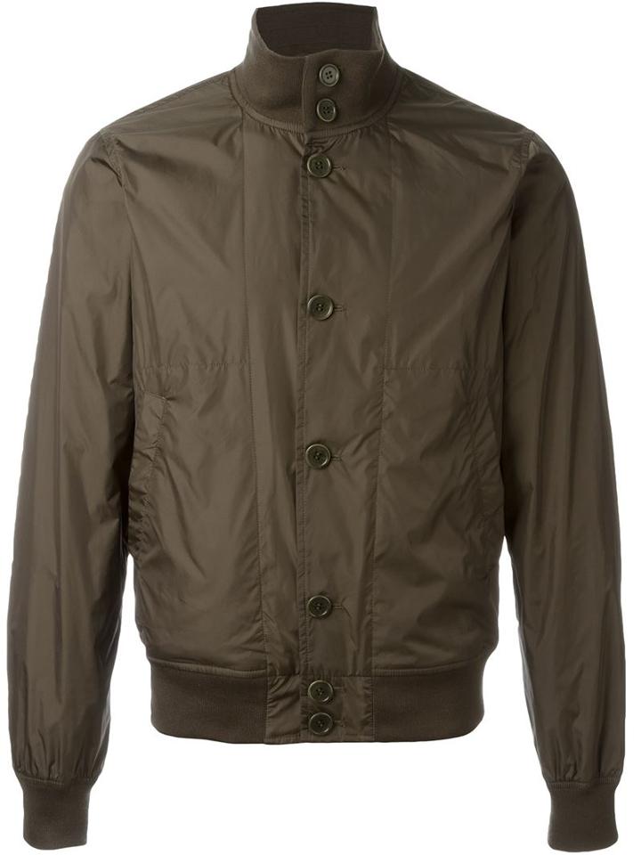 Aspesi Zip Up Bomber Jacket, Men's, Size: Medium, Green, Polyamide/spandex/elastane/cotton