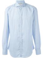 Brunello Cucinelli Classic Long Sleeve Shirt, Men's, Size: Xxxl, Blue, Cotton
