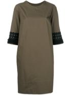 Barba Tasseled Sleeve Dress - Brown