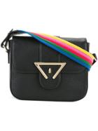 Sara Battaglia Striped Strap Shoulder Bag - Black