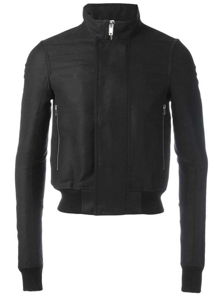Rick Owens Funnel Neck Bomber Jacket - Black