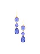 Marie Helene De Taillac Triple Stones Earrings, Women's, Blue