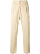 Sunnei - Elastic Button Trousers - Men - Cotton/spandex/elastane - M, Beige, Cotton/spandex/elastane