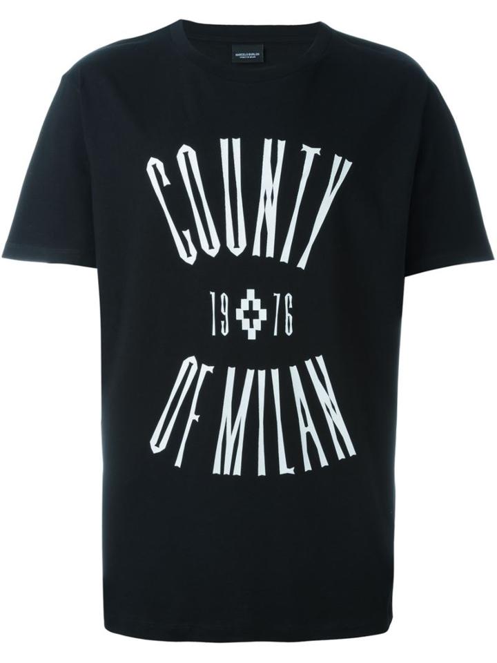 Marcelo Burlon County Of Milan Egger T-shirt, Men's, Size: Xl, Black, Cotton/polyester